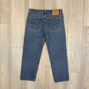 Vintage 90s Levis 555 Jeans Womens 14 Pet (34×27) Low Rise Guy's Fit Blue USA
